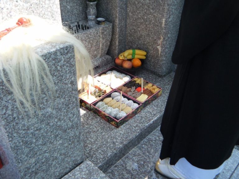 お供え物（納骨式）