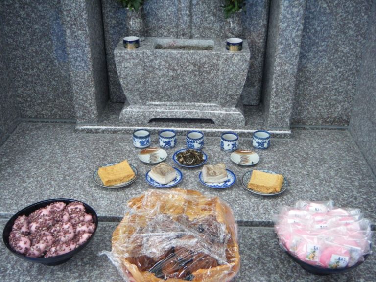 お供え物（納骨式）