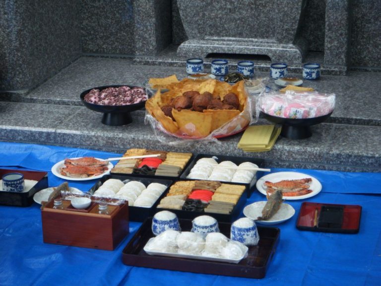 お供え物（納骨式）